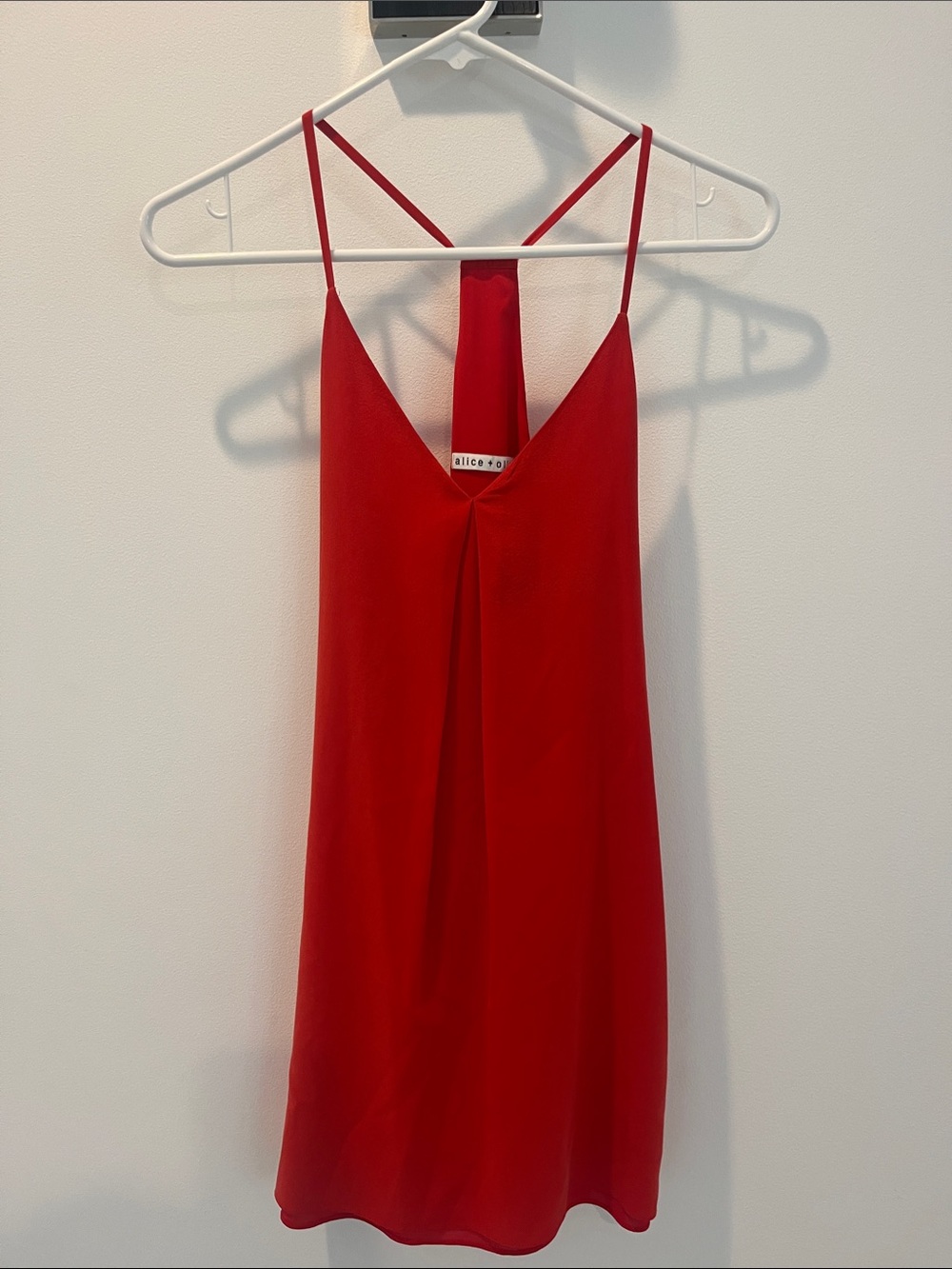 Alice + Olivia Vibrant Red Slip Dress Camisole